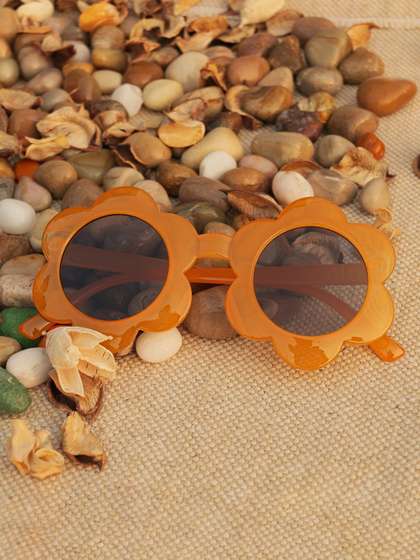 DukieKooky Girls Black
                    Lens & Yellow Round Sunglasses with