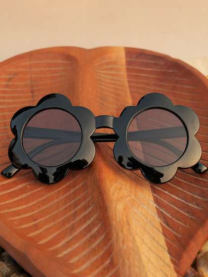 DukieKooky Girls Black
                    Lens & Black Round Sunglasses with