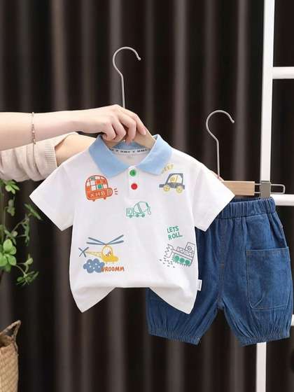 KIDNIP Unisex Kids
                        Printed T-shirt with Shorts