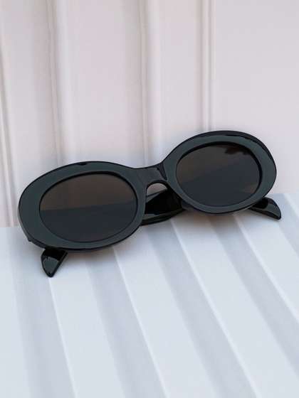 DukieKooky Girls Brown
                    Lens & Black Oval Sunglasses with