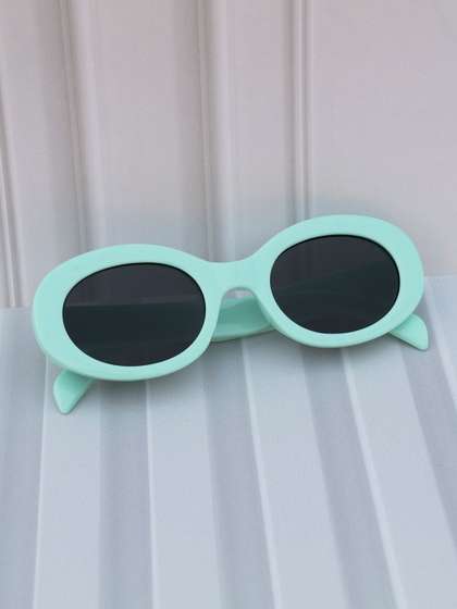 DukieKooky Girls Black
                      Lens & Blue Oval Sunglasses with