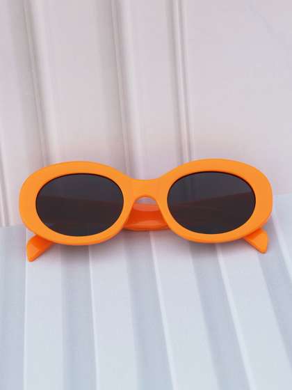 DukieKooky Girls Black
                      Lens & Yellow Oval Sunglasses with