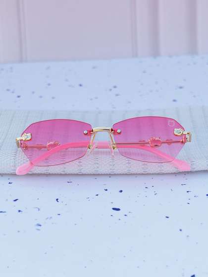 DukieKooky Girls Pink
                    Lens & Gold-Toned Oval Sunglasses with