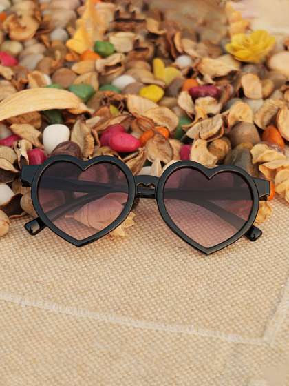 DukieKooky Girls Black
                      Lens & Black Oval Sunglasses with