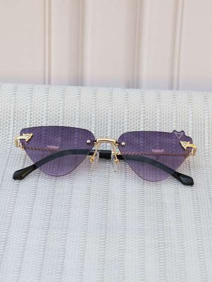 DukieKooky Girls Black
                    Lens & Gold-Toned Cateye Sunglasses with