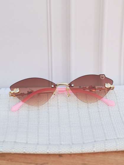 DukieKooky Girls Brown
                    Lens & Gold-Toned Cateye Sunglasses with