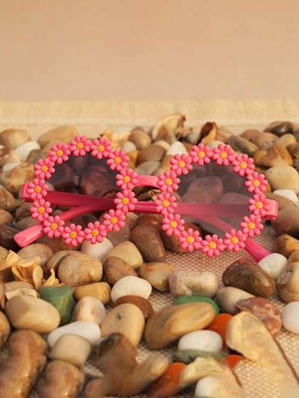DukieKooky Girls Black
                      Lens & Pink Round Sunglasses with