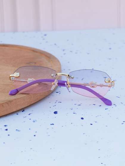 DukieKooky Girls Pink
                      Lens & Gold-Toned Oval Sunglasses with