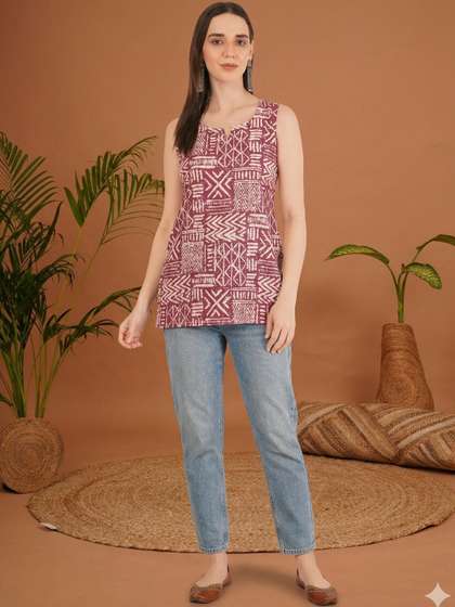 KALINI Printed
                          Pure Cotton Blend Kurti