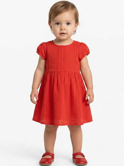 HERE&NOW Floral Puff
                    Sleeve Fit & Flare Dress