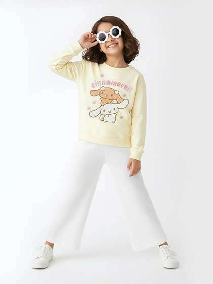 max Girls Printed Round
                    Neck Long Sleeves Sweatshirt
