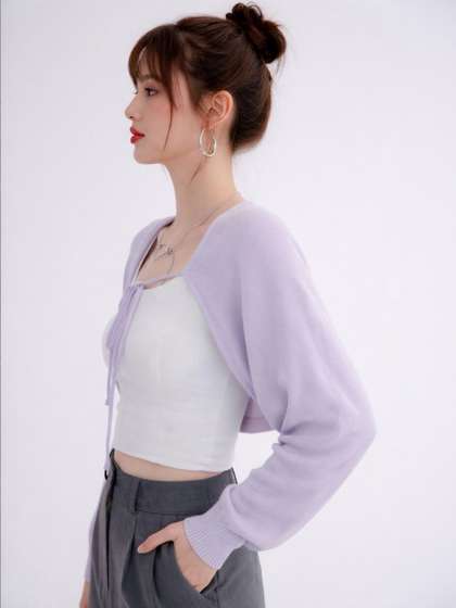 Suo Women Tie-Up Shrug