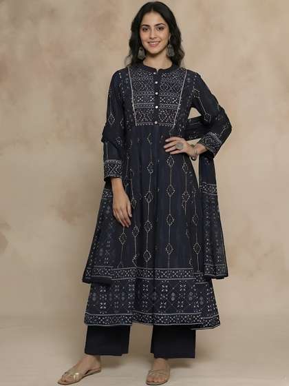 KALINI Women Printed Kurta with Palazzos With Dupatta