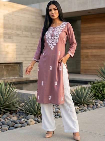 Varanga Women
                        Embroidered Chikankari Kurta