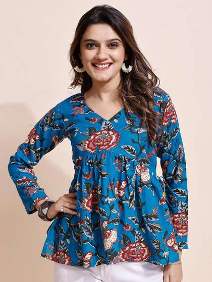 Youthnic Floral
                        Print Peplum Top