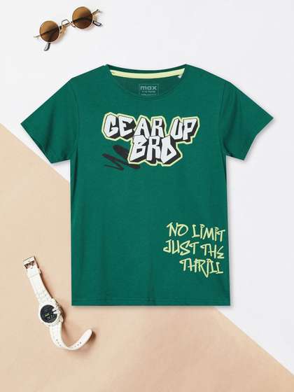 max Boys Green Cotton
                    Tshirts