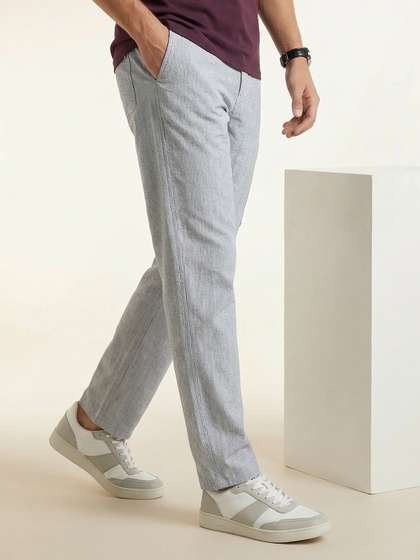 Nautica Men Premium
                        Cotton Linen Regular Fit Trouser
