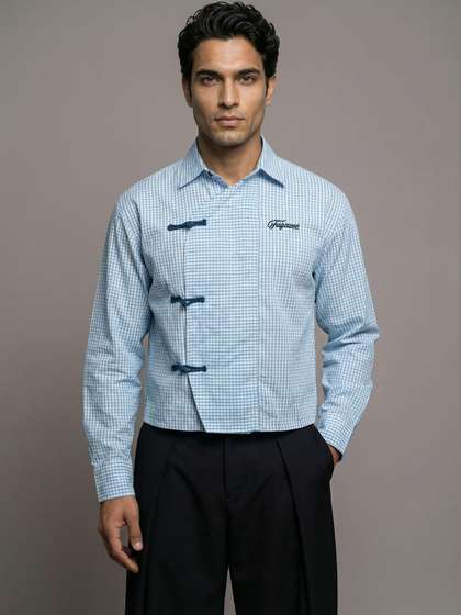 FUGAZEE Men
                          Gingham Checks Checked Casual Shirt