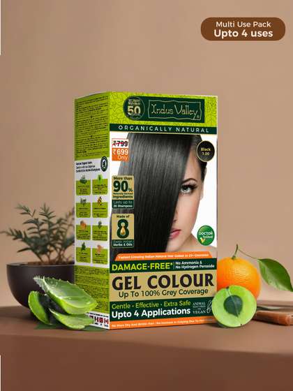 Indus Valley Organically
                    Natural Gel Black 1.00 Hair Color 220 g