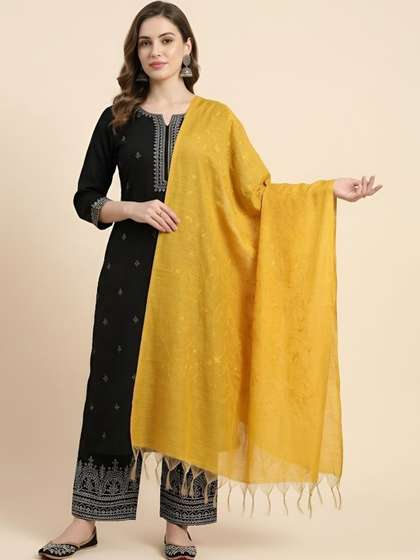 MUFFLY Embroidered
                        Dupatta with Thread Work