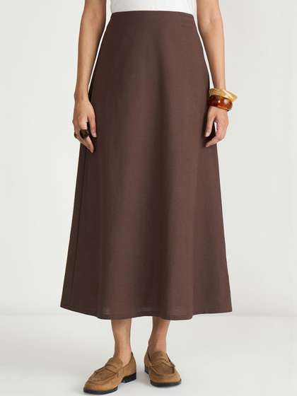FEMMELLA Women
                        Cotton Midi A-Line Skirt