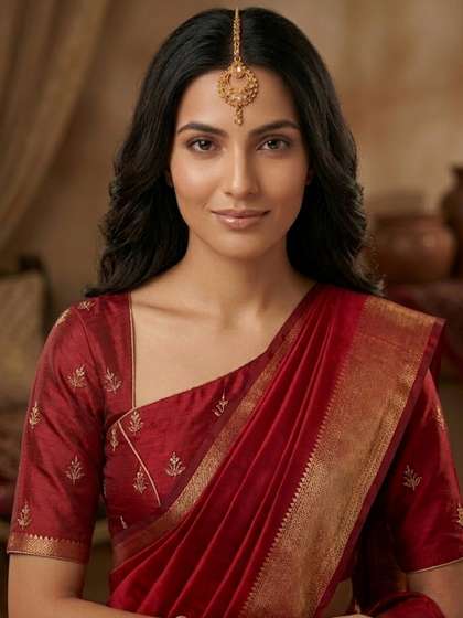 Niscka Gold-Plated
                        Artificial Stones and Beads Studded Maang Tikka
                        Head Jewellery