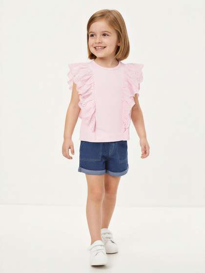 max Girls Schiffli
                    Cotton Top