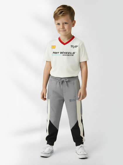 max Boys Colourblocked
                    Pure Cotton Mid-Rise Joggers