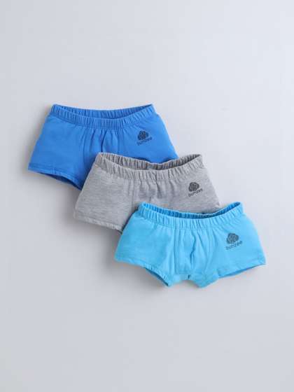 BUMZEE Boys Pack of 3
                    Cotton Solid Trunks