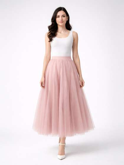 Suo Women Pink
                          Solid Maxi Skirts