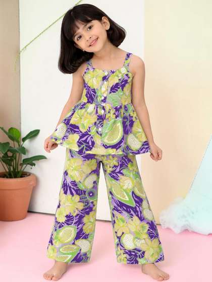 2ni8 lifestyle Girls
                    Floral Printed Empire Top with Trousers