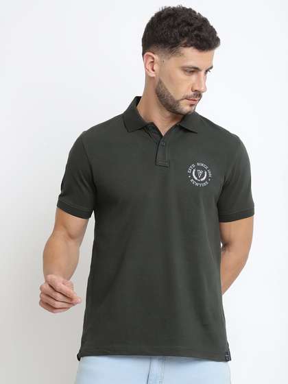 Van Heusen Innerwear
                        Men Green Solid Varsity Inspired Short Sleeve
                        Lounge Tshirts