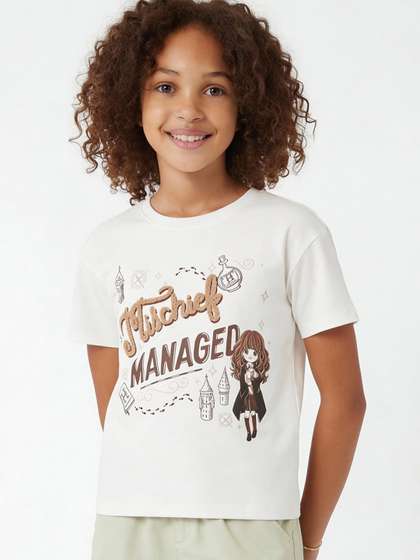 max Girls Graphic
                    Printed Cotton Tshirt