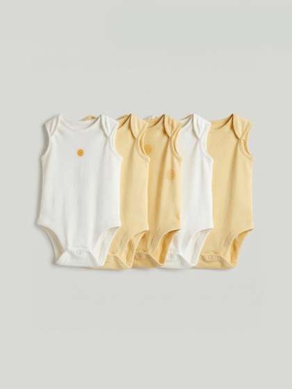 mothercare Kids Pack of
                    5 Cotton Round Neck Bodysuit