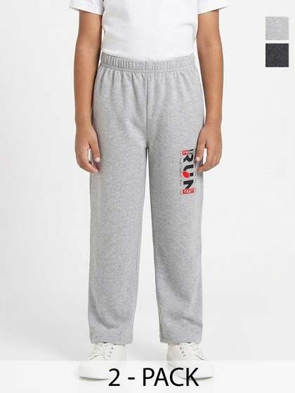 BAESD Boys Pack Of 2
                    Printed Cotton High-Rise Track Pants