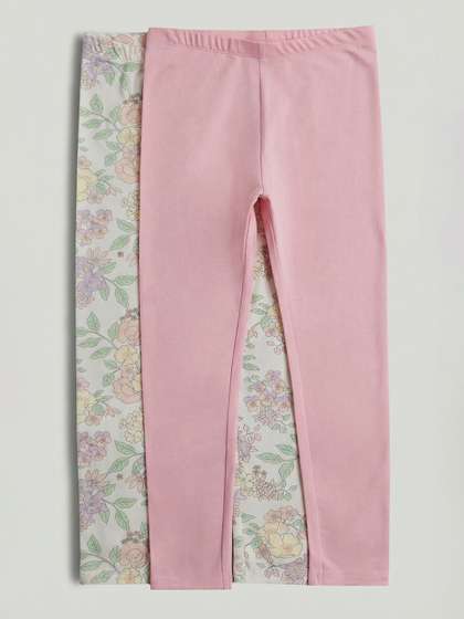 mothercare Girls Pack Of
                    2 Printed Mid-Rise Ankle Length Leggings
