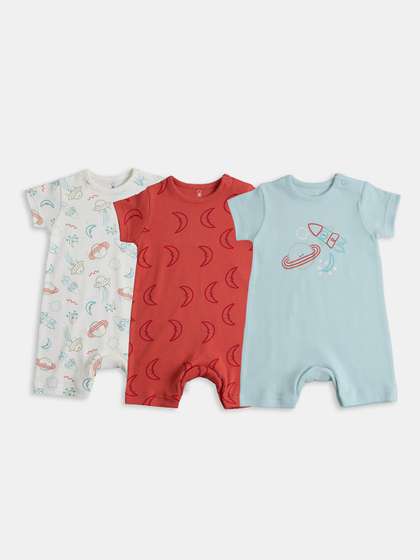 mothercare Boys Pack Of
                    3 Printed Rompers
