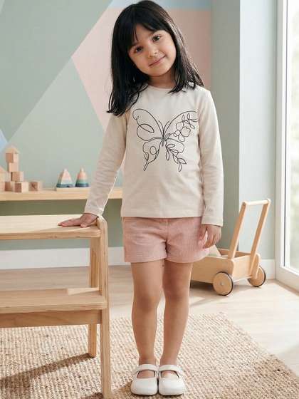 mothercare Girls
                    Typography Printed T-shirt
