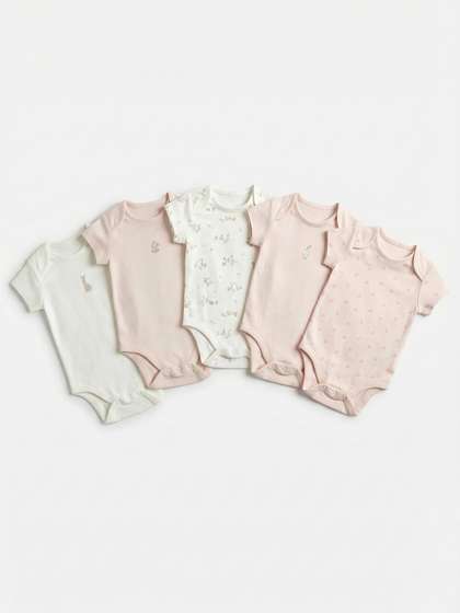 mothercare Girl Pack of
                    5 Printed Bodysuit