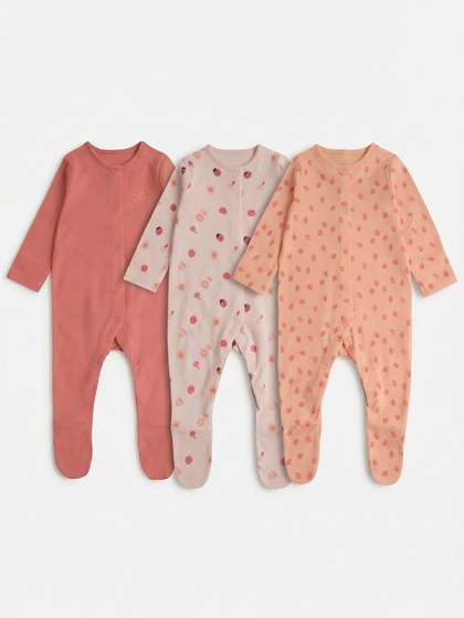 mothercare Girls Pack of
                    3 Printed Sleepsuit
