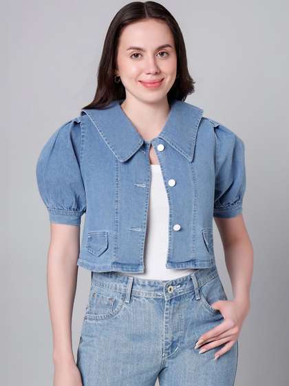 Style Quotient Women
                        Lightweight Crop Denim Jacket