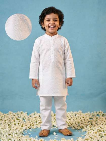 Aj DEZInES Boys Ethnic
                    Motifs Regular Pure Cotton Kurta with Pyjamas