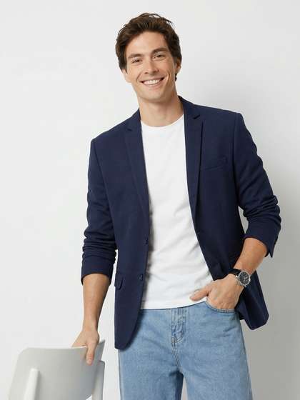 Mast & Harbour
                        Single-Breasted Notched Lapel Casual Blazers