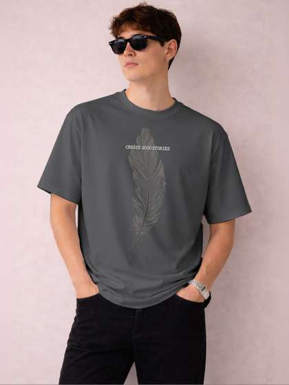 The Roadster
                        Lifestyle Co Men Printed Organic Cotton
                        Oversized Tshirt