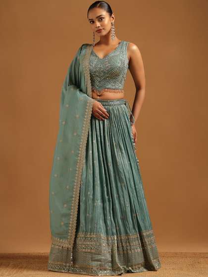 Soch Embellished
                        Sequinned Semi-Stitched Lehenga & Blouse
                        With Dupatta