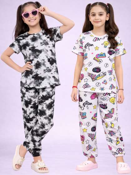 LITBABY Girls Printed
                    Short Sleeves Nightdress