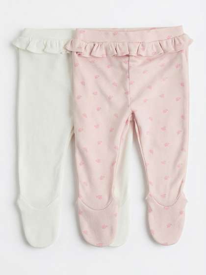 mothercare Girls Pack
                      Of 2 Printed Pure Cotton Mid-Rise Ankle Length
                      Leggings