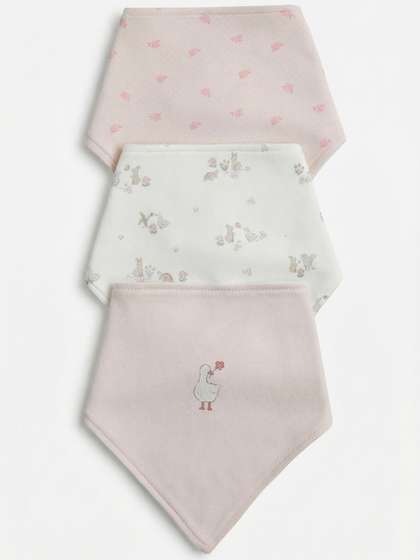 mothercare Girls Pack
                      Of 3 Printed Bibs