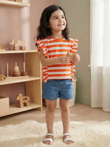 mothercare Girls Striped
                    Pockets T-shirt