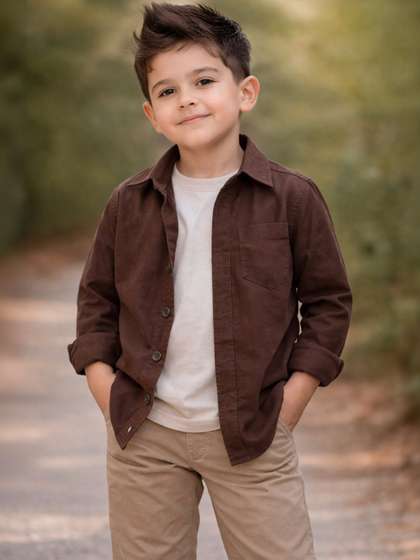 HERE&NOW Boys Slim
                      Fit Casual Shirt